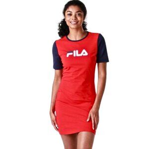 ❤️‍🔥FILA Roslyn Bodycon Short Sleeve Dress Athleisure Hip Hop Streetwear Preppy